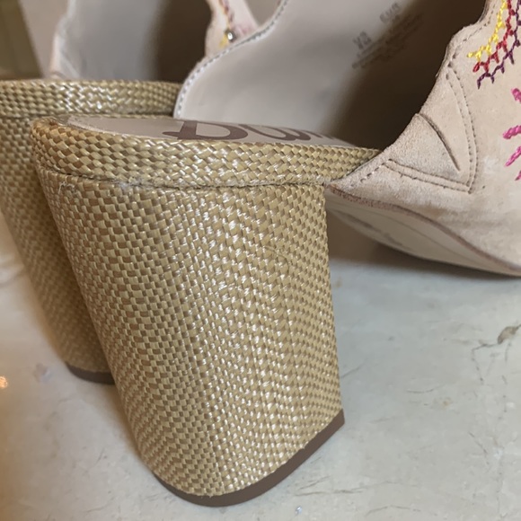 Sam Edelman platform slides with suede and embroidered decoration - Picture 7 of 8